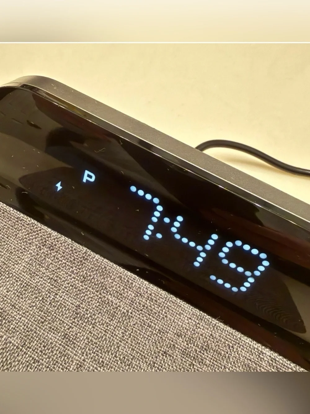 iHome Alarm Clock and Phone Charger Grey and Black Digital Battery Backup